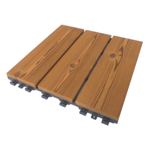 Smartdeck modular tile for outdoor flooring in thermowood pine 1