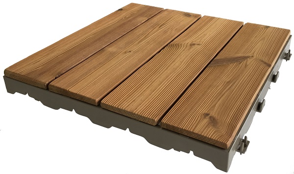 Woodstile Outdoor pavement in Thermowood pine natural color