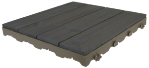 Woodstile Outdoor pavement in Thermowood pine colored in anthracite